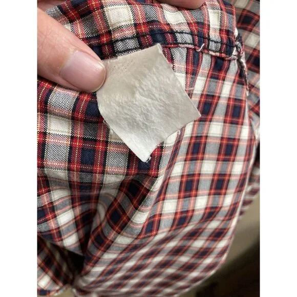 scotch and soda Red Plaid Button-down Shirt men M  Cotton Collar Long Sleeve - Picture 11 of 11